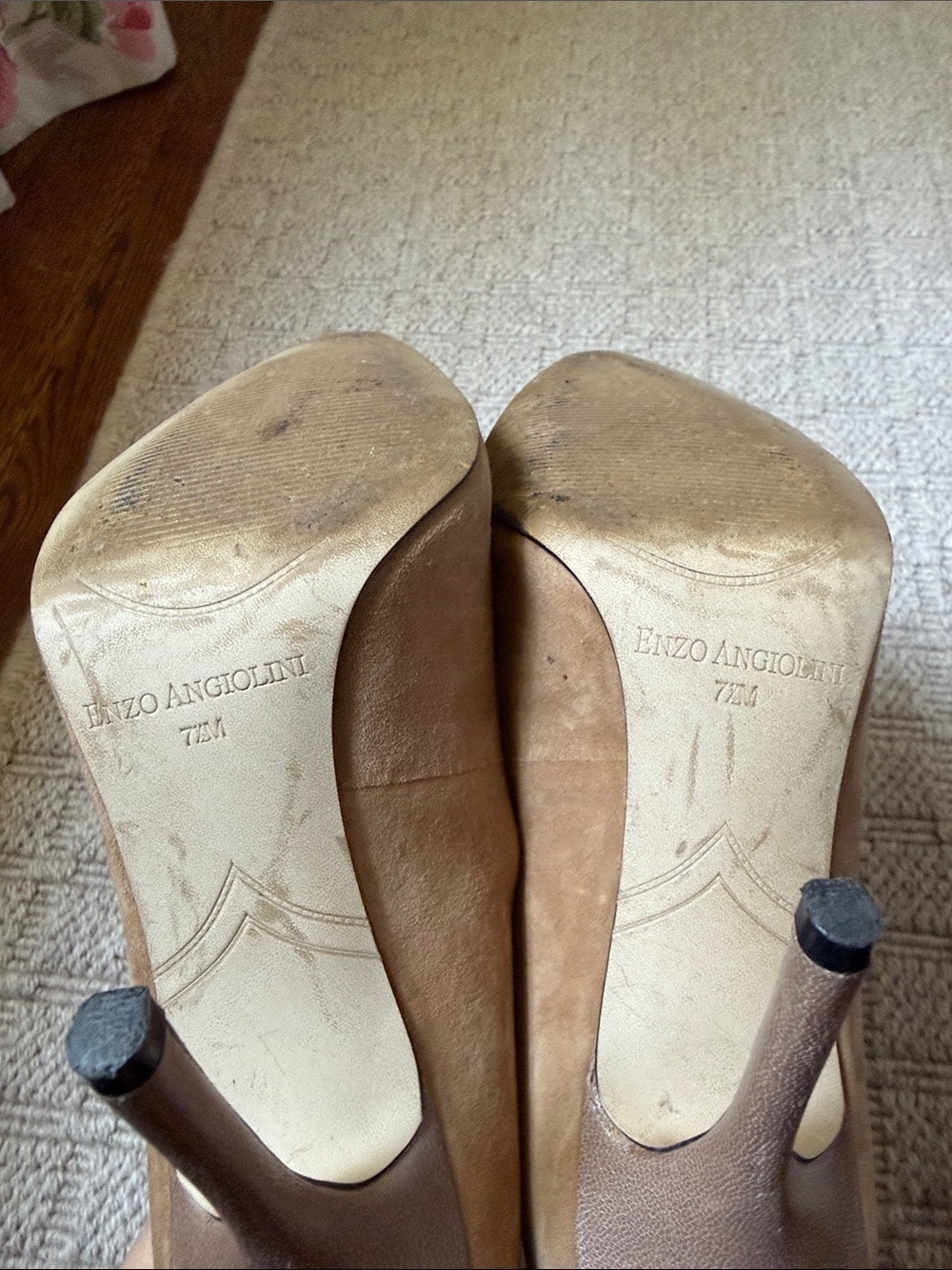 Enzo Angiolini Taupe Suede Pointed-Toe Heels with Back Bow - Picture 3 of 7